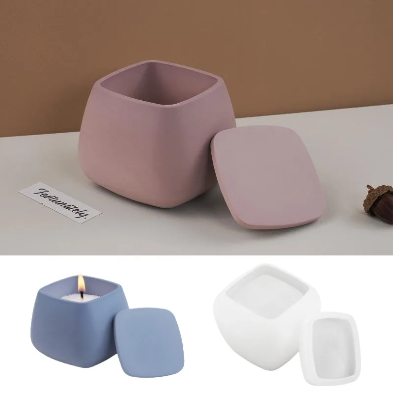 Candle Making Class - 1Set Kotak Penyimpanan Persegi Cetakan Silikon