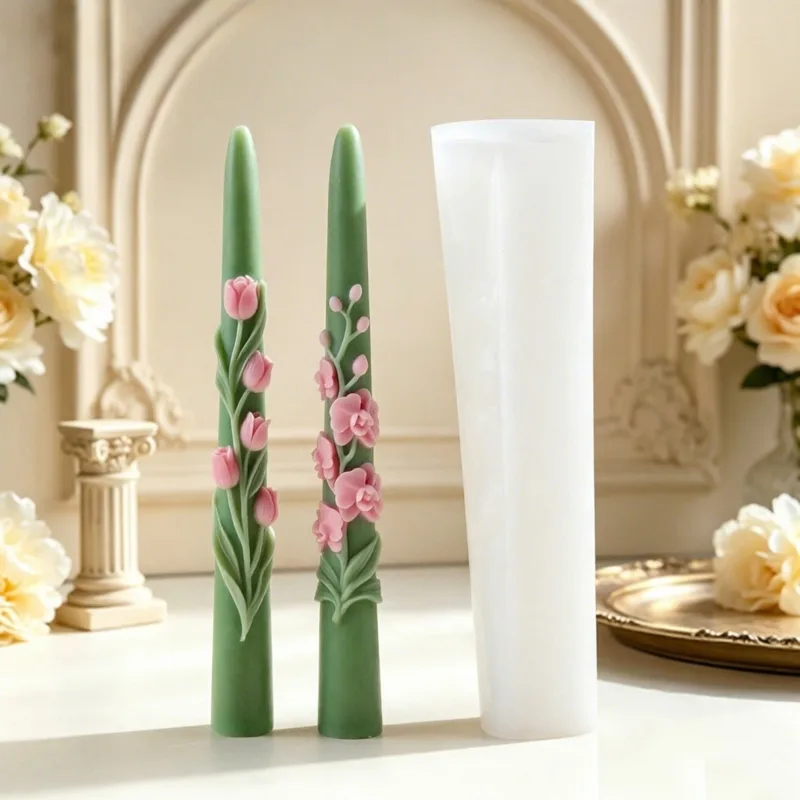 Candle Making Ingredients - Cetakan Lilin Silikon Bentuk Bunga Panjang