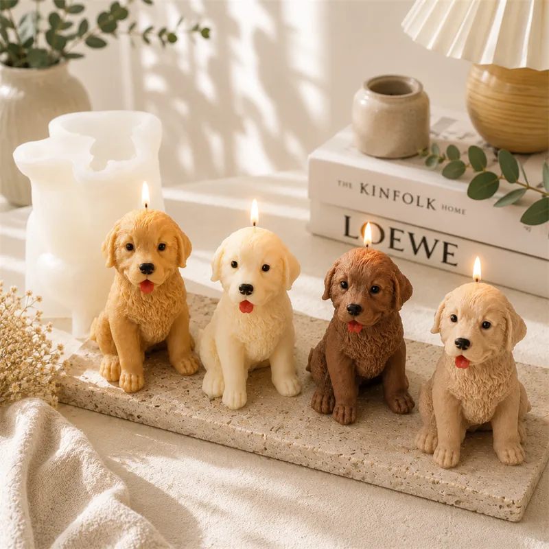 Candle Making Ingredients - Cetakan Lilin Silikon Golden Retriever DIY