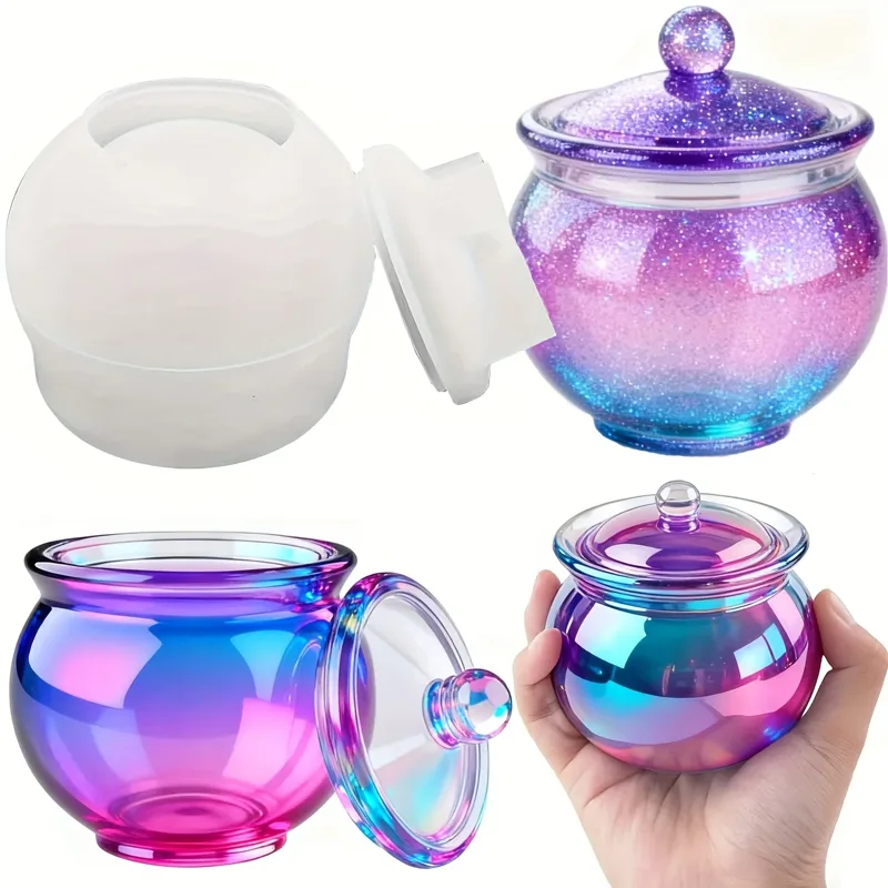 Candle Mold Silicone - 1 set cetakan resin bulat dengan